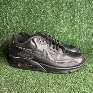 Nike Air Max 90 LTR Leather Triple Streetwear Sneaker Shoes Black Mens Size 10.5